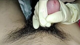 Long Latex Glove Handjob and Tease - porn video