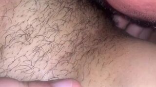 My hairy pussy was sucked on the couch - porn video