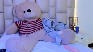 Beautiful college girl with hairy pussy stimulates her pussy and shows off on webcam show - porn video