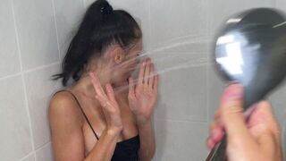 Refreshed Roommate in Cold shower after party - porn video
