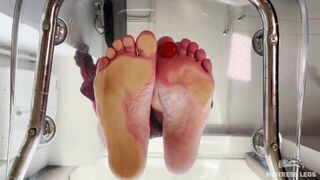 Crush cherry tomatoes with bare feet POV on your face - porn video