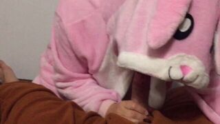 Yiff in bunny and bear pajama onesies with oral creampie - porn video