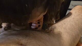 She sucks my dick on the sofa until I come - porn video